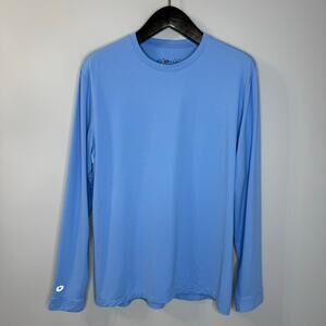 IBKUL Men's Performance Crew Neck Long Sleeve Blue Lightweight Sz M